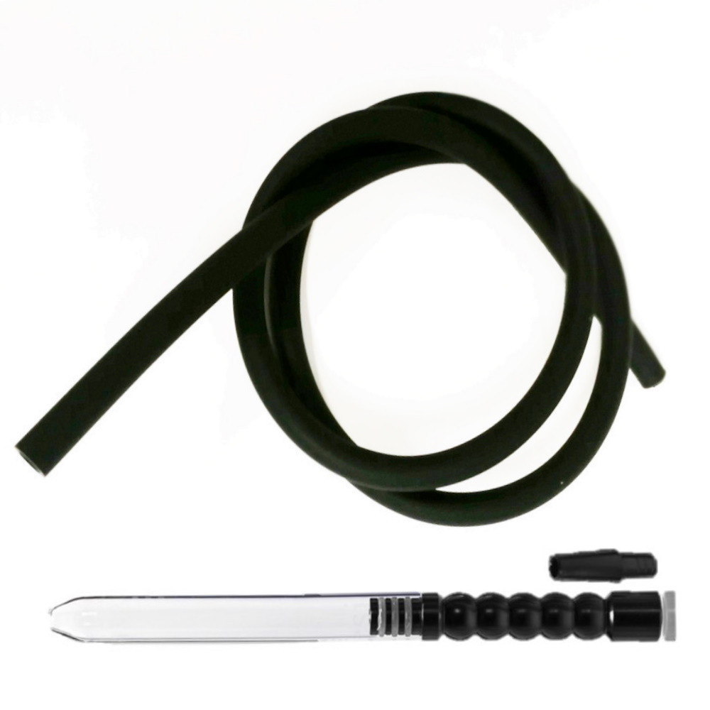 Hookah Flame Glass szilikon szívócső | Fekete